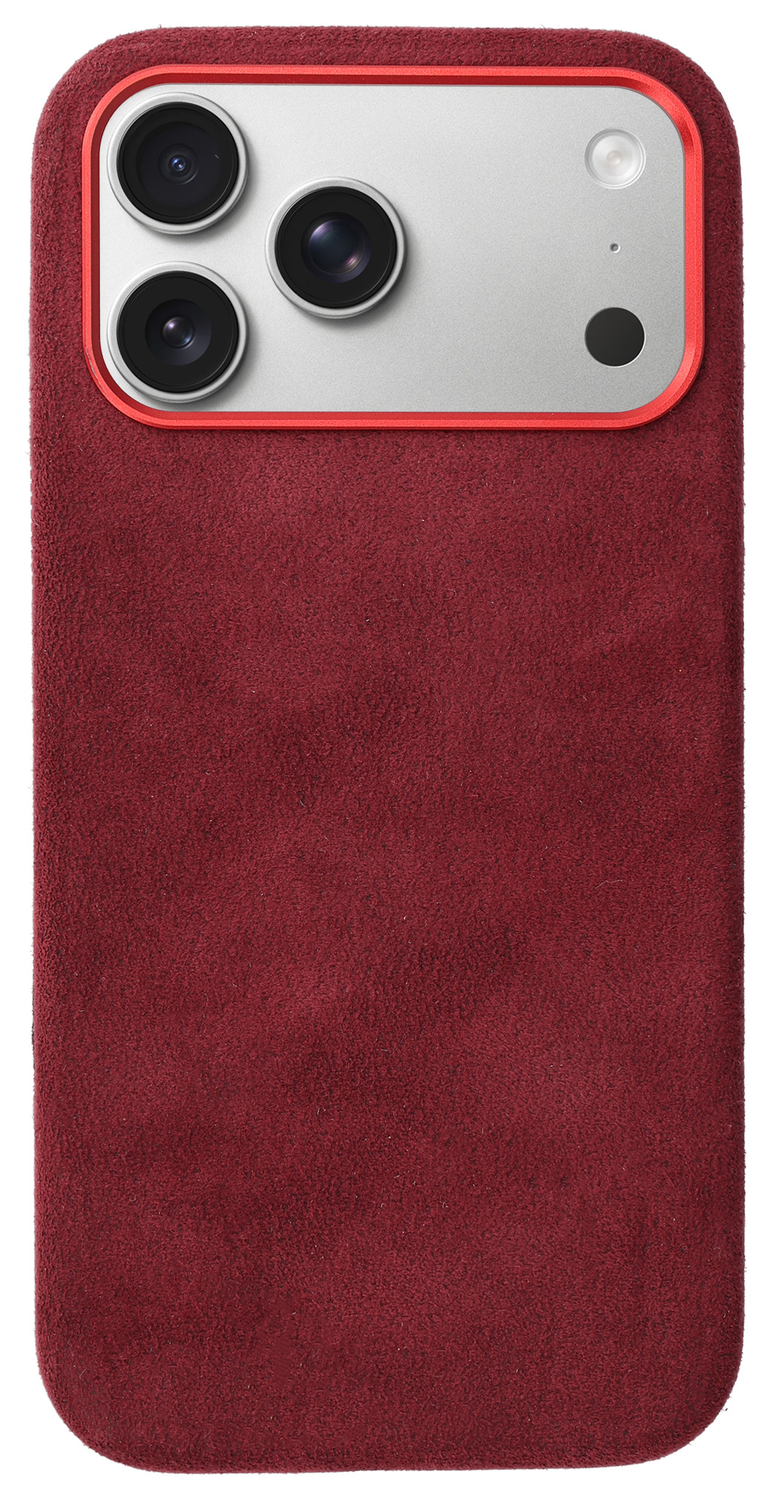 Rosso Avanti iPhone 17 Pro Max Hoesje Alcantara MagSafe Back Cover Burgundy afbeelding 1