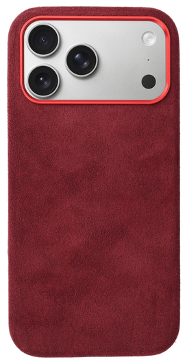 Rosso Avanti iPhone 17 Pro Max Hoesje Alcantara MagSafe Back Cover Burgundy afbeelding 1