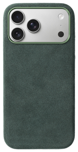 Rosso Avanti iPhone 17 Pro Max Hoesje Alcantara MagSafe Back Cover Groen afbeelding 1