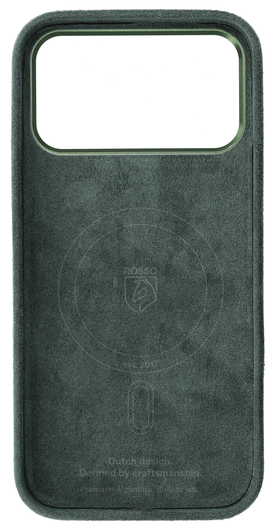 Rosso Avanti iPhone 17 Pro Max Hoesje Alcantara MagSafe Back Cover Groen afbeelding 7