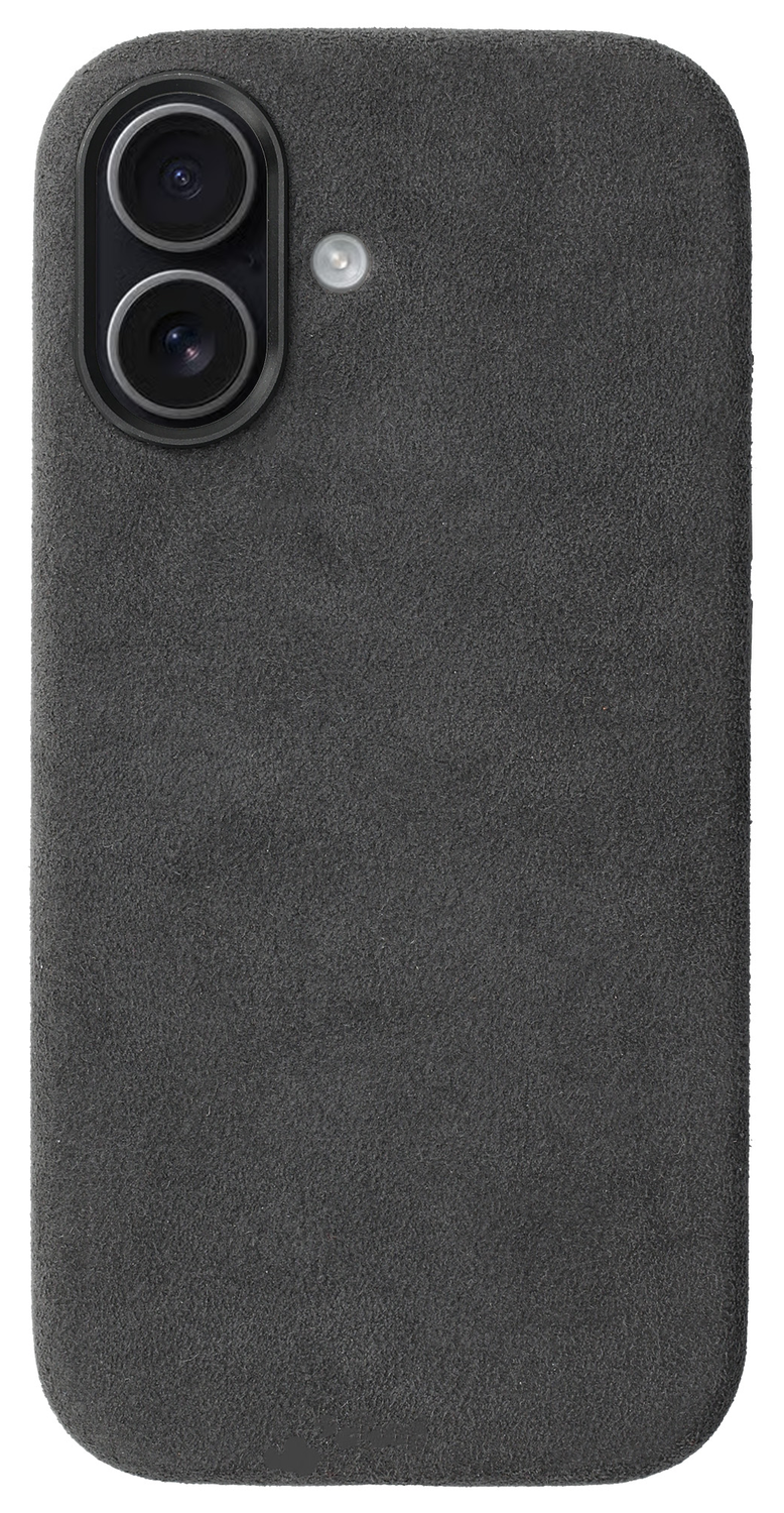 Rosso Avanti Apple iPhone 16 Hoesje Alcantara MagSafe Back Cover Grijs afbeelding 1