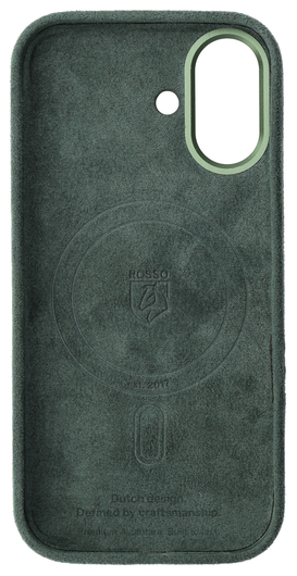 Rosso Avanti Apple iPhone 16 Hoesje Alcantara MagSafe Back Cover Groen afbeelding 7