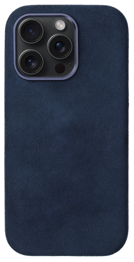 Rosso Avanti Apple iPhone 16 Pro Hoesje Alcantara MagSafe Back Cover Blauw afbeelding 1