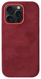 Rosso Avanti Apple iPhone 16 Pro Hoesje Alcantara MagSafe Back Cover Burgundy afbeelding