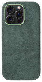 Rosso Avanti Apple iPhone 16 Pro Hoesje Alcantara MagSafe Back Cover Groen afbeelding