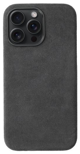 Rosso Avanti iPhone 15 Pro Max Hoesje Alcantara MagSafe Back Cover Grijs afbeelding 1