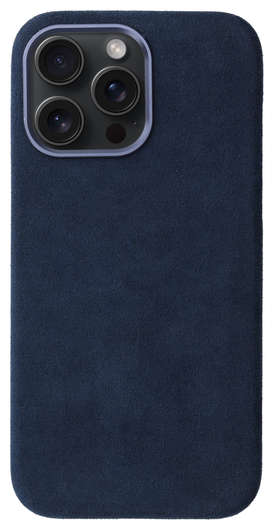 Rosso Avanti iPhone 15 Pro Max Hoesje Alcantara MagSafe Back Cover Blauw afbeelding 1