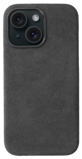 Rosso Avanti Apple iPhone 14 / 13 Hoesje Alcantara MagSafe Back Cover Grijs afbeelding 1