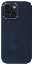 Rosso Avanti Apple iPhone 14 / 13 Hoesje Alcantara MagSafe Back Cover Blauw afbeelding