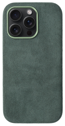 Rosso Avanti Apple iPhone 14 Pro Hoesje Alcantara MagSafe Back Cover Groen afbeelding 1