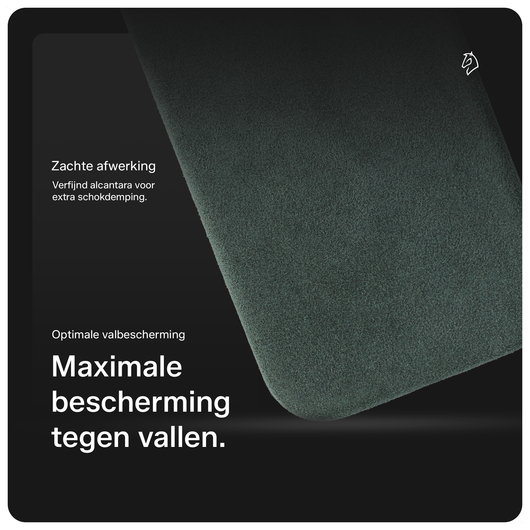 Rosso Avanti iPhone 14 Pro Max Hoesje Alcantara MagSafe Back Cover Groen afbeelding 4