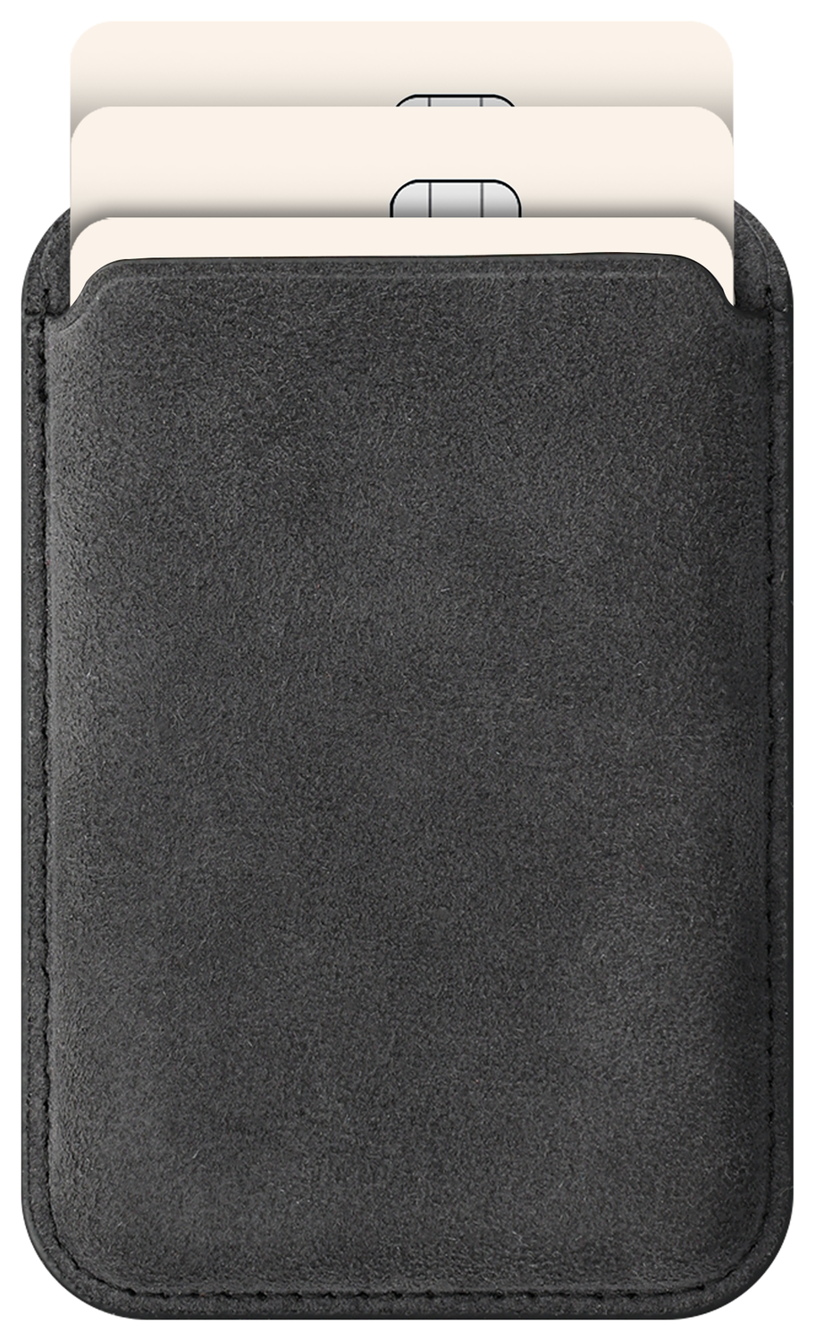 Rosso Avanti Alcantara Wallet MagSafe Kaarthouder / Pasjeshouder Grijs afbeelding 1