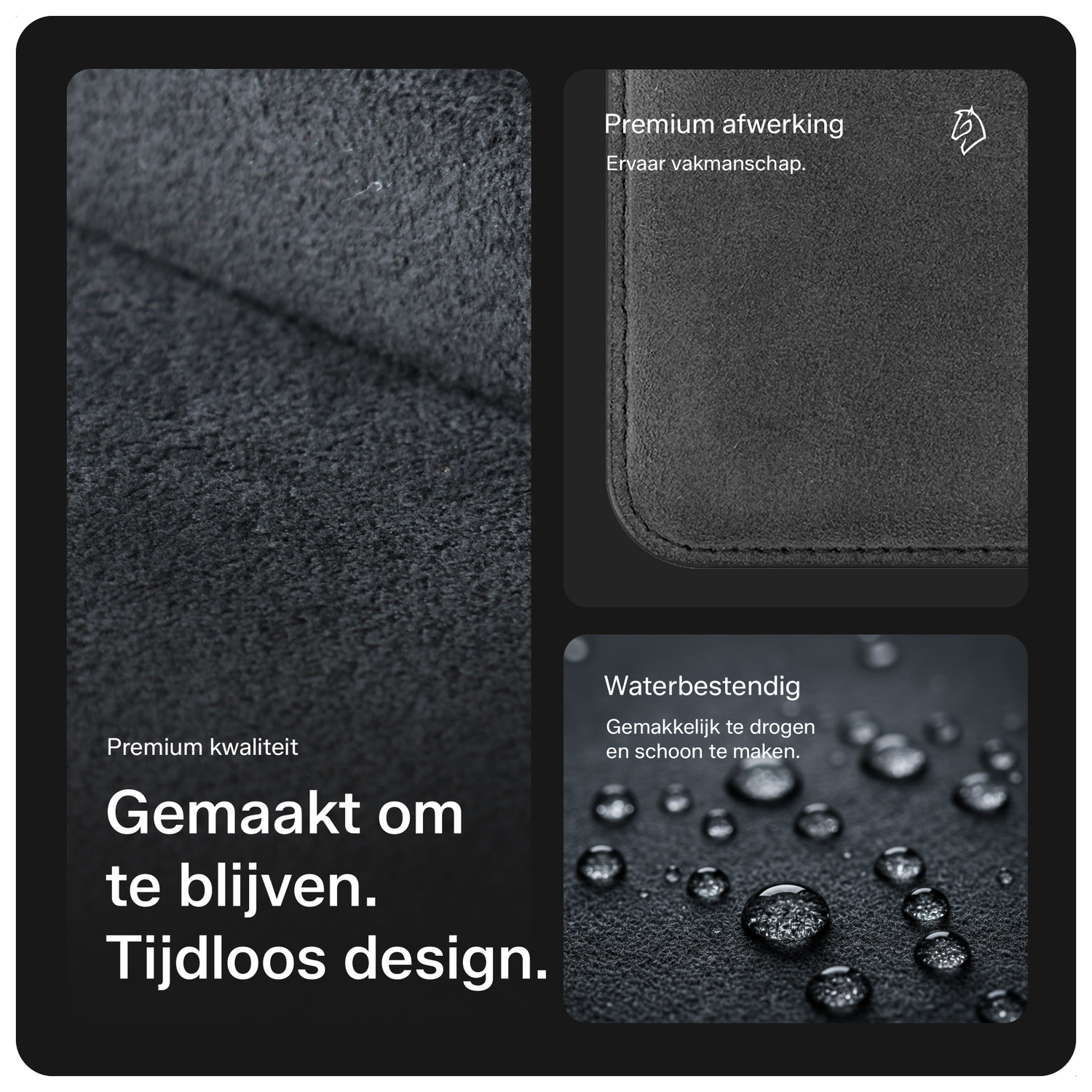 Rosso Avanti Alcantara Wallet MagSafe Kaarthouder / Pasjeshouder Grijs afbeelding 2