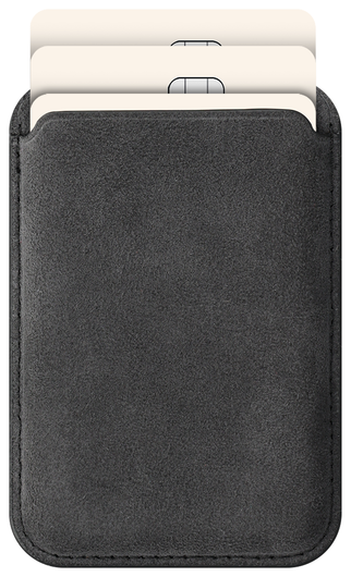 Rosso Avanti Alcantara Wallet MagSafe Kaarthouder / Pasjeshouder Grijs afbeelding 1