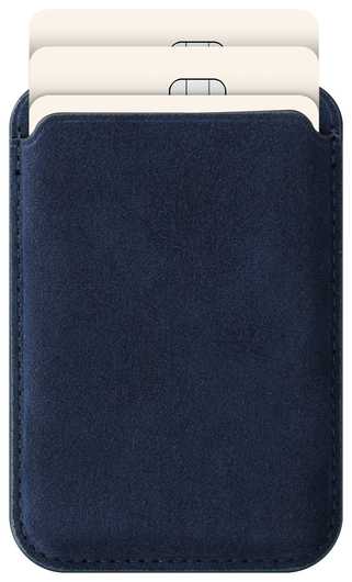 Rosso Avanti Alcantara Wallet MagSafe Kaarthouder / Pasjeshouder Blauw afbeelding 1