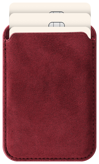 Rosso Avanti Alcantara Wallet MagSafe Kaarthouder / Pasjeshouder Burgundy afbeelding 1