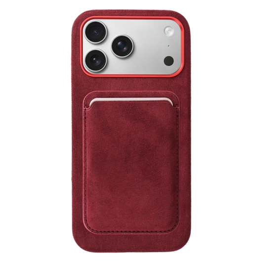 Rosso Avanti Alcantara Wallet MagSafe Kaarthouder / Pasjeshouder Burgundy afbeelding 6