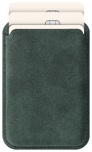 Rosso Avanti Alcantara Wallet MagSafe Kaarthouder / Pasjeshouder Groen afbeelding 1