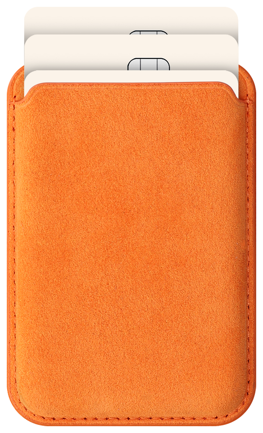 Rosso Avanti Alcantara Wallet MagSafe Kaarthouder / Pasjeshouder Oranje afbeelding 1