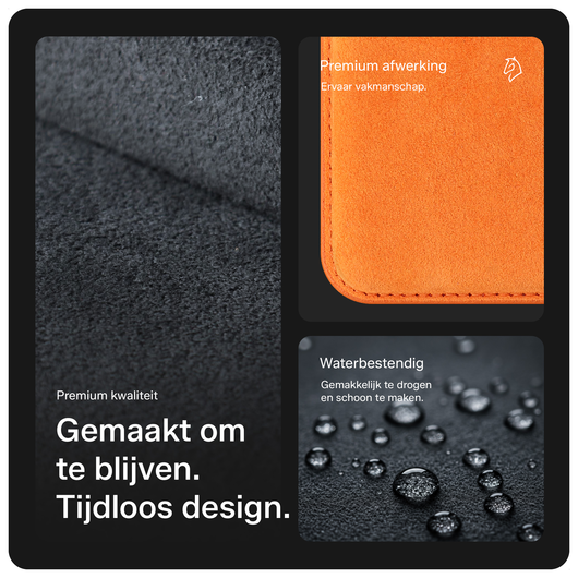 Rosso Avanti Alcantara Wallet MagSafe Kaarthouder / Pasjeshouder Oranje afbeelding 2