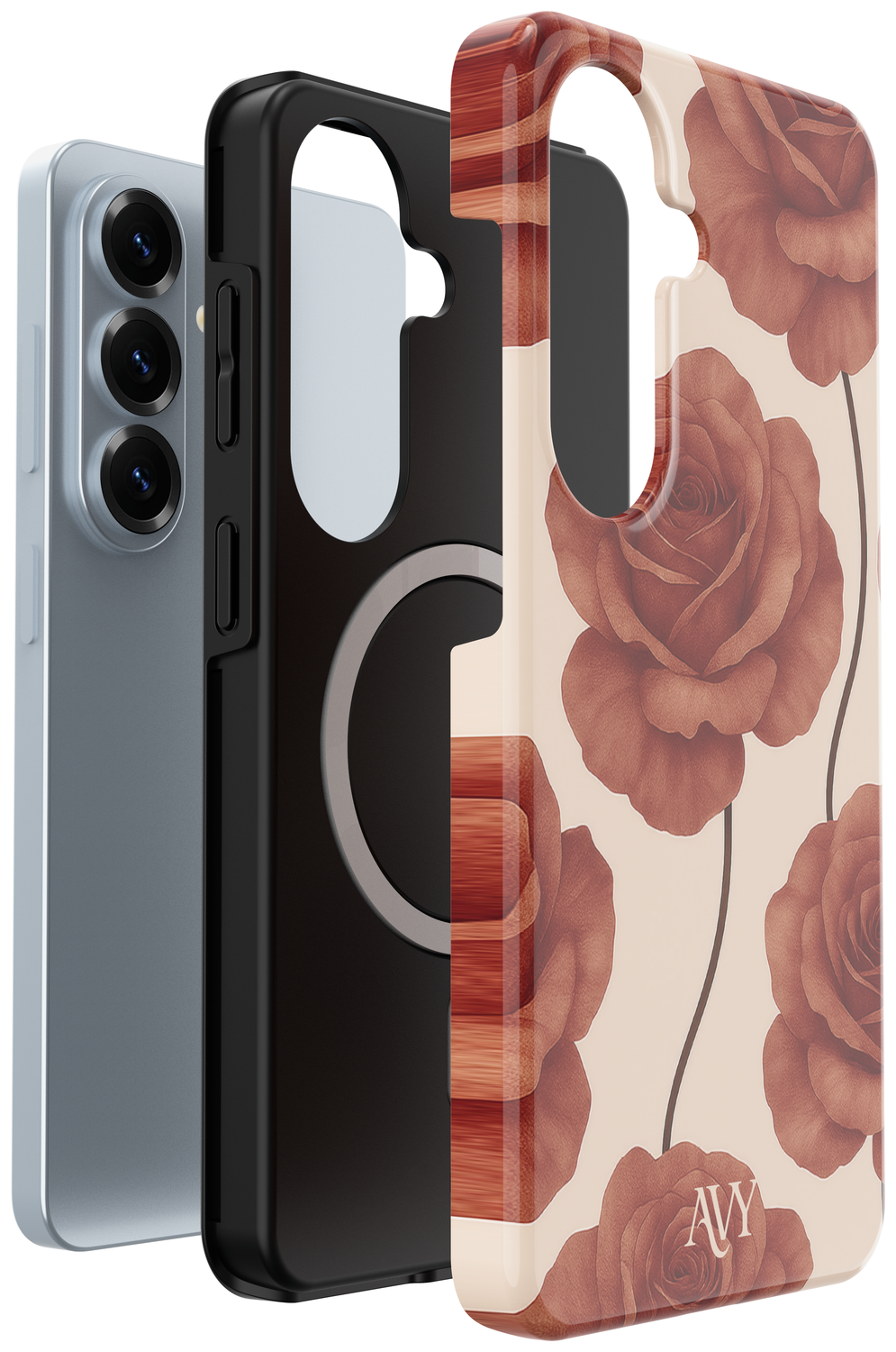 AVY Samsung Galaxy S26 Plus Hoesje MagSafe Back Cover Botanique Roses afbeelding 2