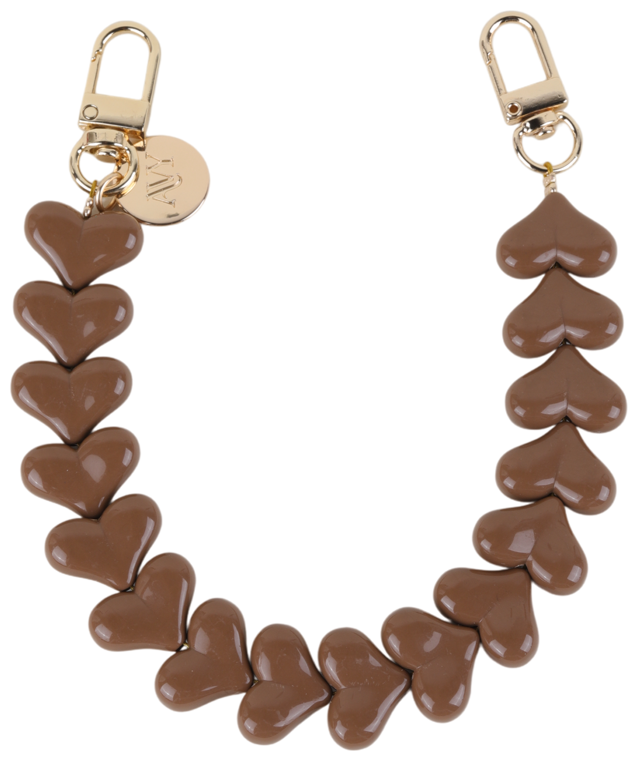 AVY Universele Hartjes Armband Polsband Telefoonkoord (30CM) Cupid Brown afbeelding 1