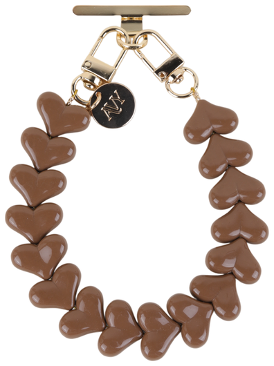 AVY Universele Hartjes Armband Polsband Telefoonkoord (30CM) Cupid Brown afbeelding 4