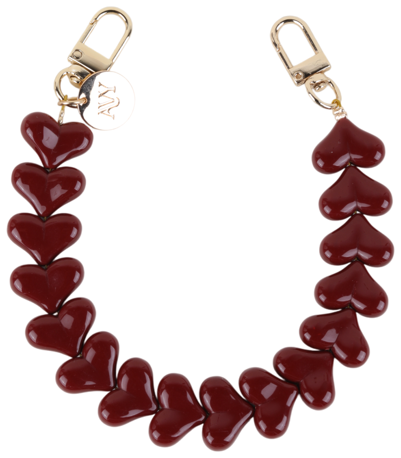 AVY Universele Hartjes Armband Polsband Telefoonkoord (30CM) Cupid Burgundy afbeelding 1