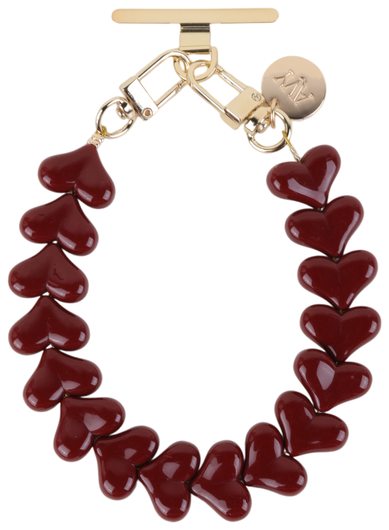 AVY Universele Hartjes Armband Polsband Telefoonkoord (30CM) Cupid Burgundy afbeelding 4