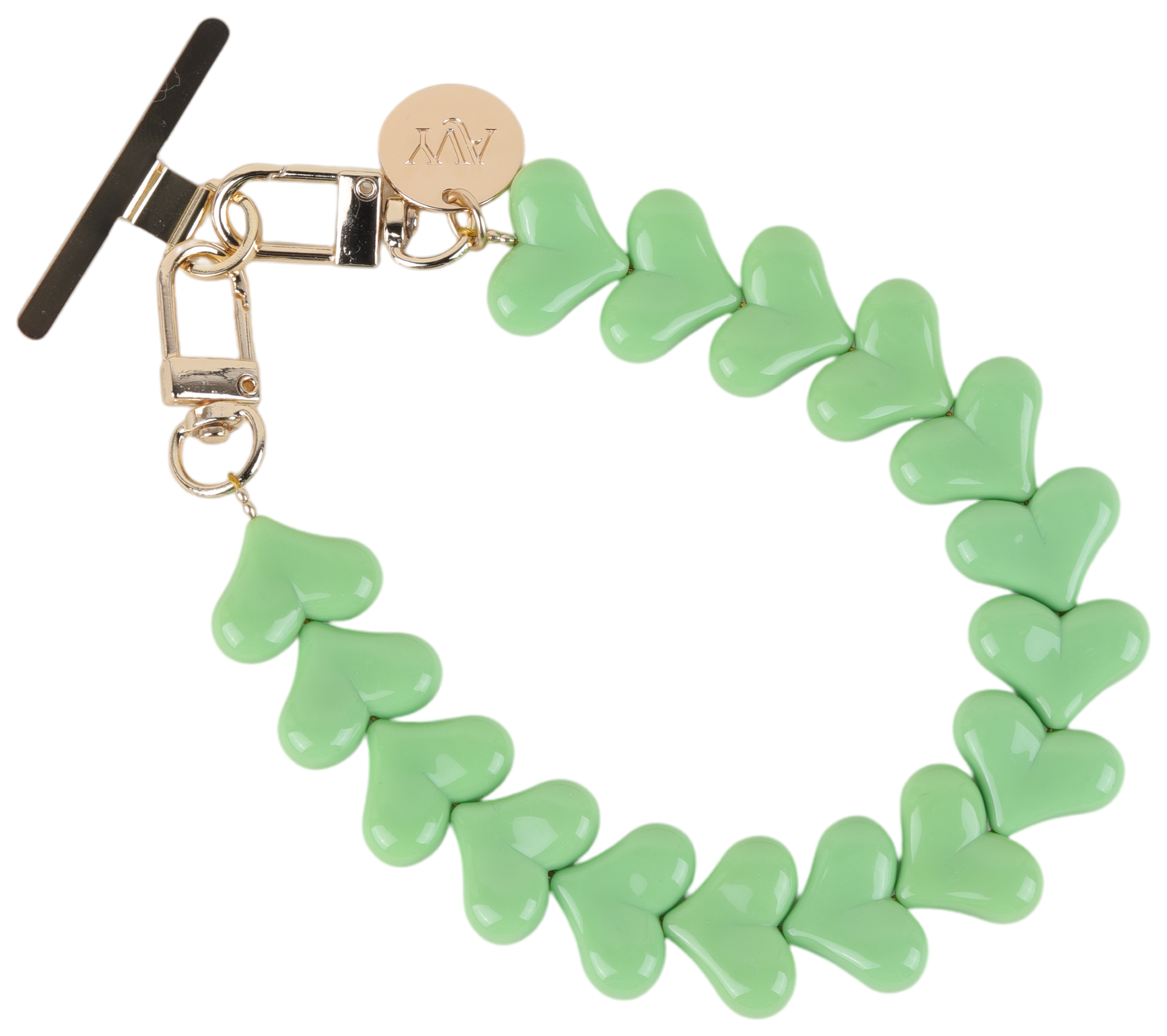 AVY Universele Hartjes Armband Polsband Telefoonkoord (30CM) Cupid Matcha afbeelding 5