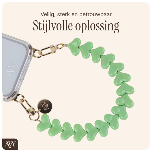 AVY Universele Hartjes Armband Polsband Telefoonkoord (30CM) Cupid Matcha afbeelding 3