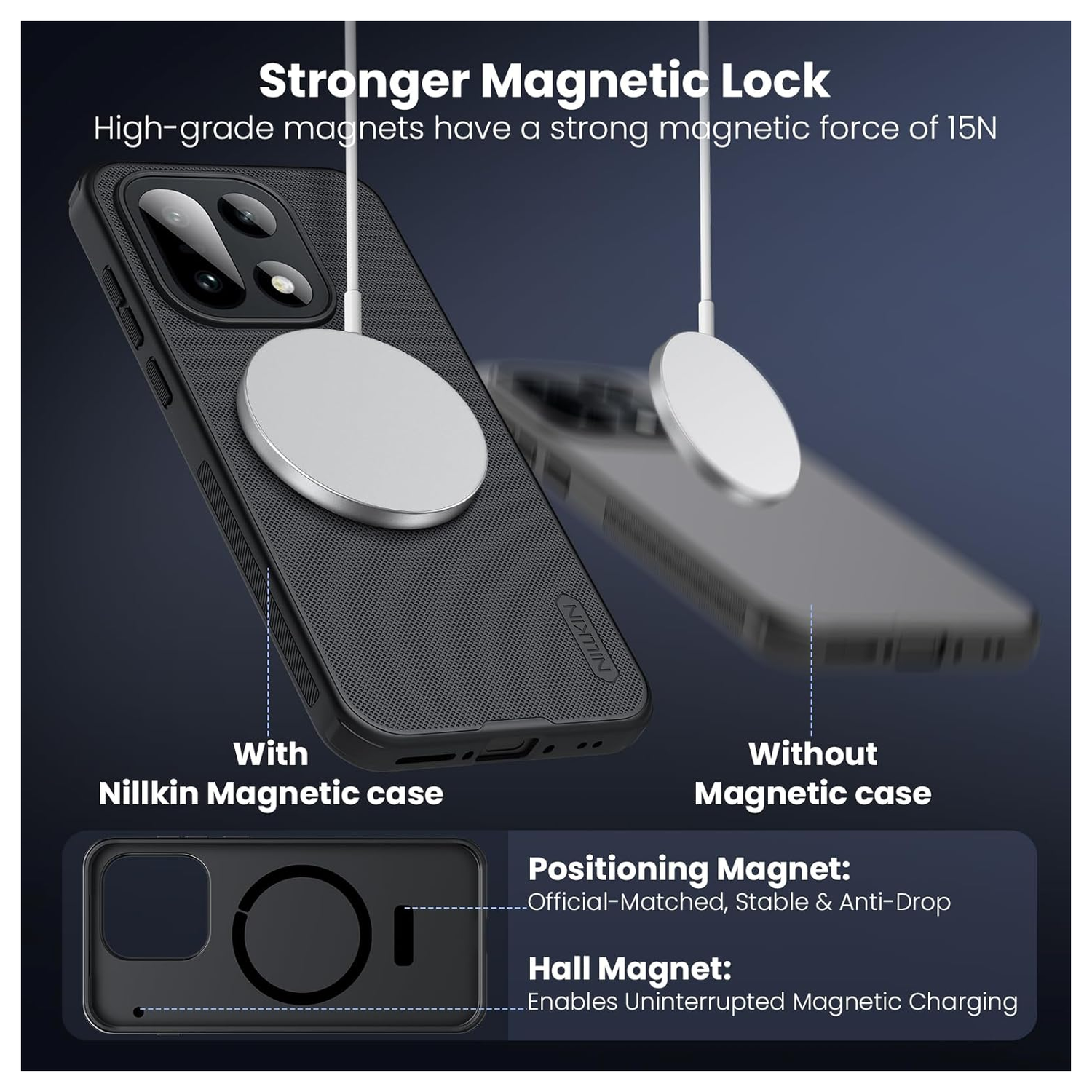 Nillkin Frosted Shield OnePlus 15 Hoesje MagSafe Back Cover Zwart afbeelding 8