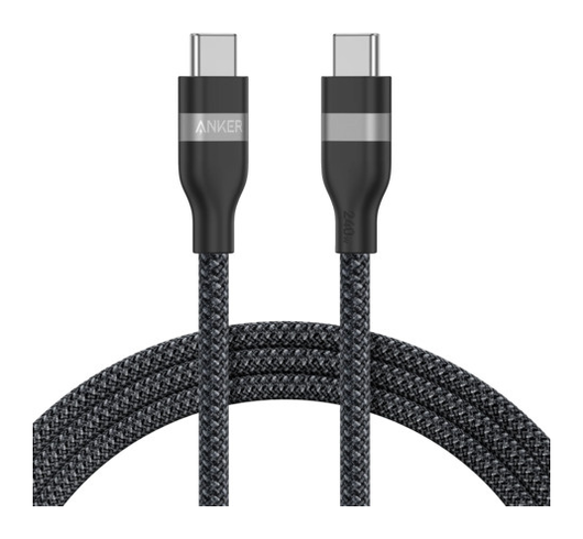 Anker USB-C naar USB-C Snellaad Kabel 240W Fast Charge Bio-Nylon 1.8M Zwart afbeelding 1