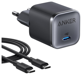 Anker Nano (45W) USB-C Oplader met 1.8M USB-C Kabel Grijs afbeelding