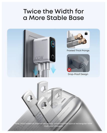 Anker (100W) USB-C Oplader GaN Snellader voor MacBook/Laptop Zilver afbeelding 6