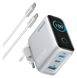 Anker (100W) USB-C Oplader GaN Snellader voor MacBook/Laptop Zilver afbeelding