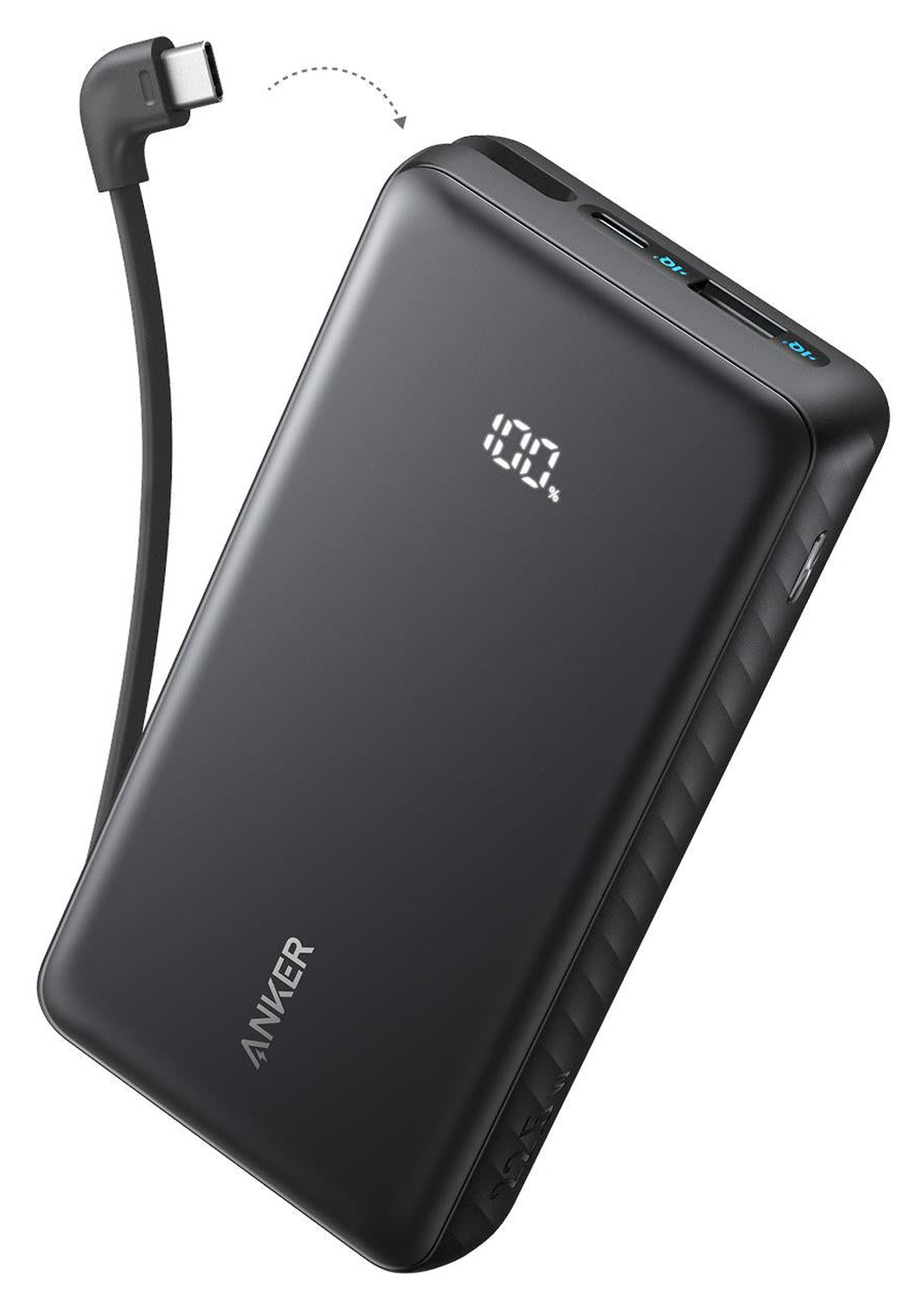 Anker Zolo Power Bank met Ingebouwde USB-C Kabel 22.5W PD 20,000 mAh Zwart afbeelding 1
