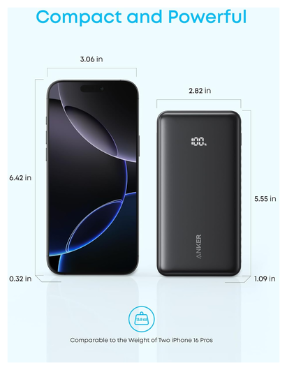Anker Zolo Power Bank met Ingebouwde USB-C Kabel 22.5W PD 20,000 mAh Zwart afbeelding 5