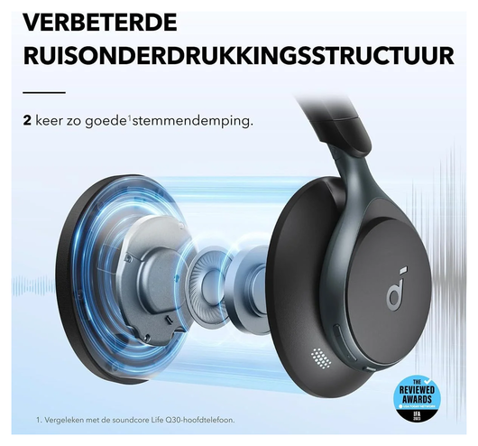 Anker SoundCore Space One Draadloze Koptelefoon Noise Cancelling Roze afbeelding 3