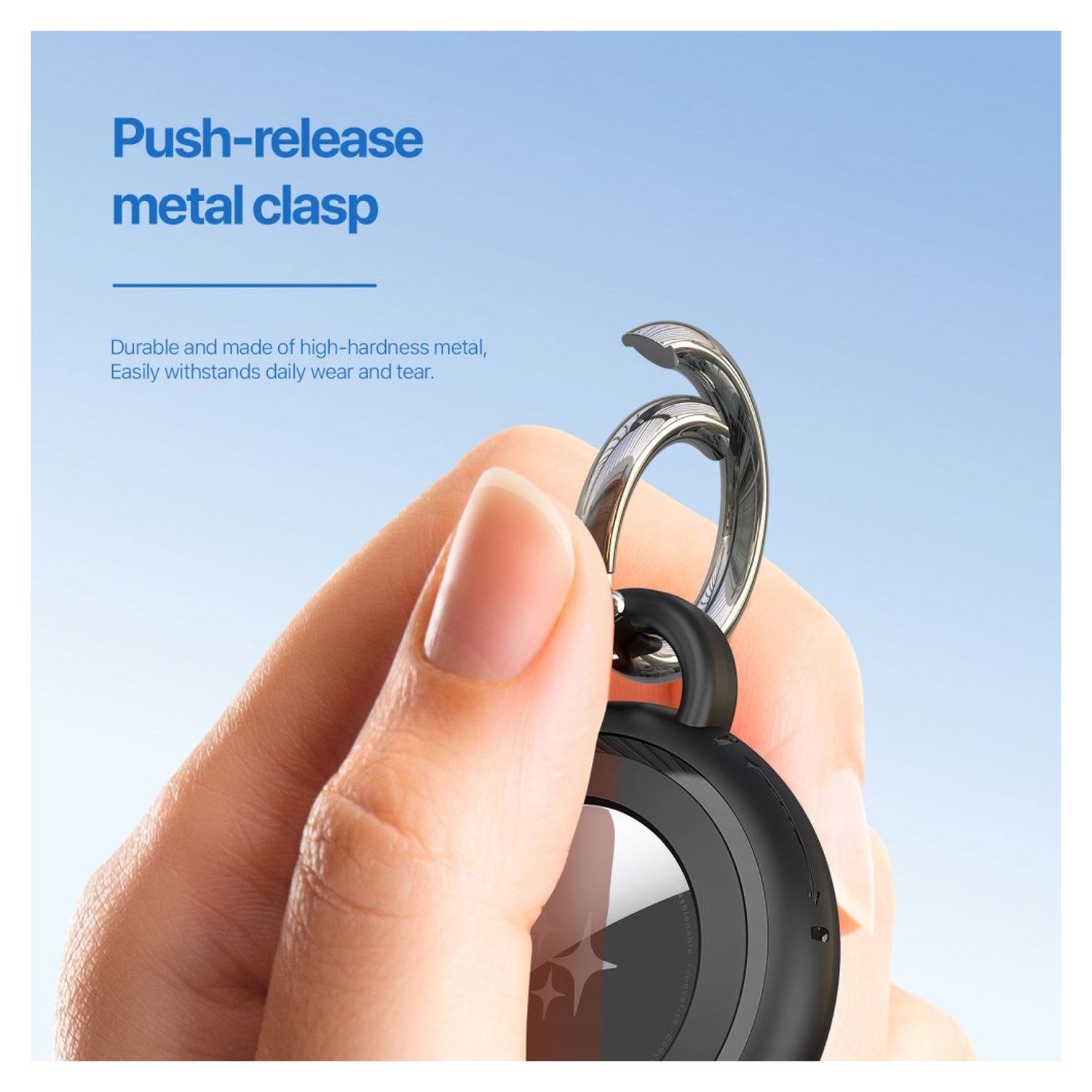 Dux Ducis Apple AirTag Sleutelhanger Zwart/Wit/Blauw/Roze (4-Pack) afbeelding 10