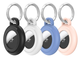 Dux Ducis Apple AirTag Sleutelhanger Zwart/Wit/Blauw/Roze (4-Pack) afbeelding