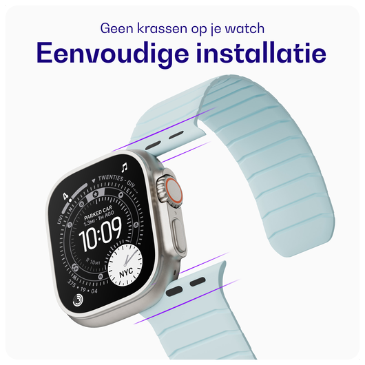 Buddi Fuse Magnetisch Apple Watch Bandje - 1-11/SE - 38/40/41/42MM Lichtblauw afbeelding 4