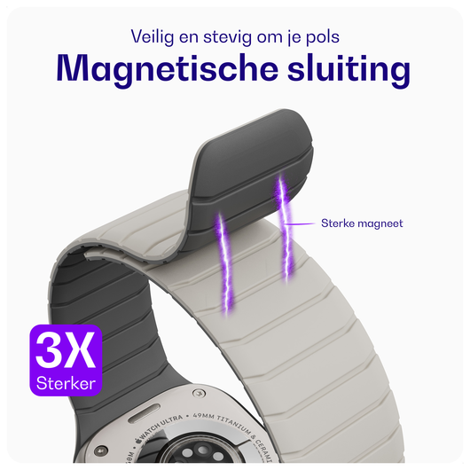 Buddi Fuse Magnetisch Apple Watch Bandje - 1-11/SE - 38/40/41/42MM Sterrenlicht afbeelding 2