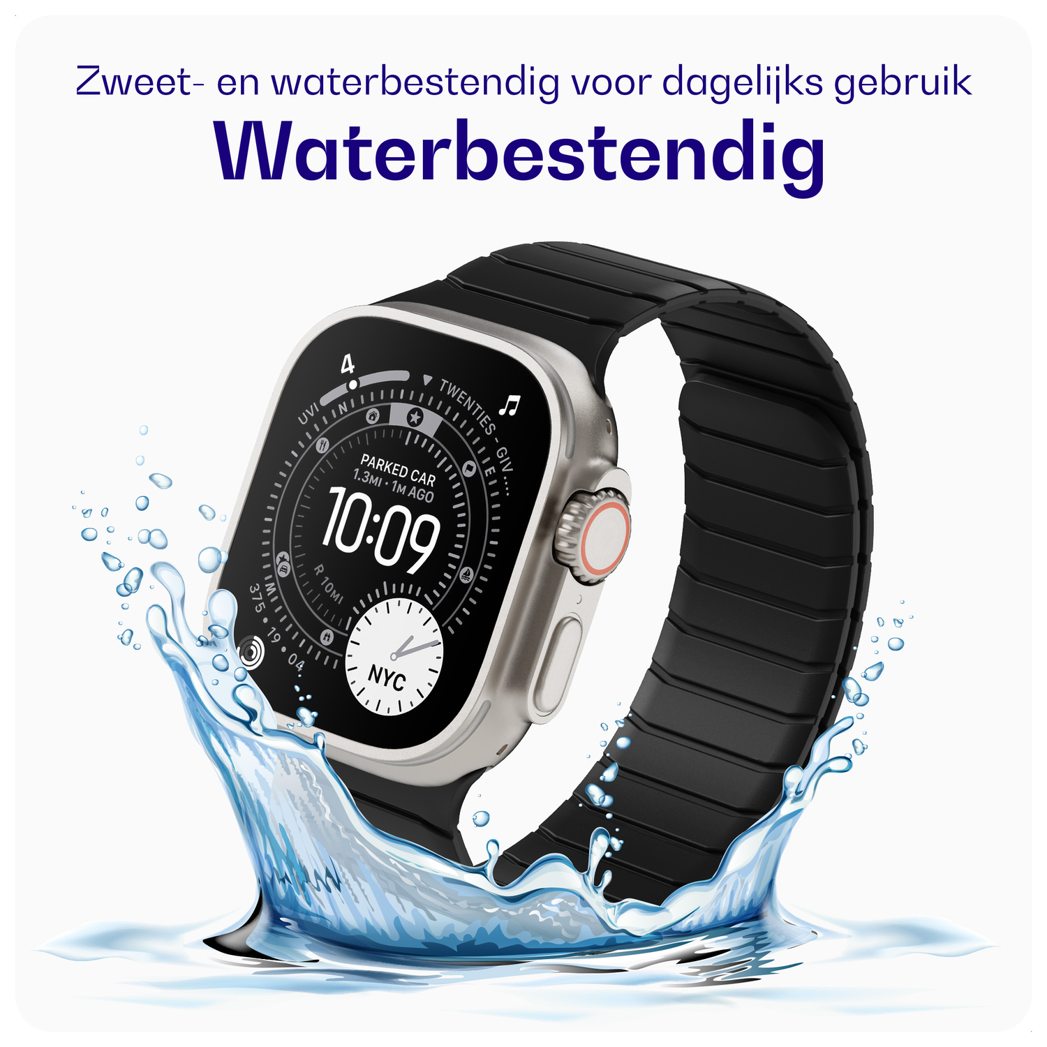 Buddi Fuse Magnetic Apple Watch Bandje 1-11/SE/Ultra 49/46/45/44MM Zwart afbeelding 3