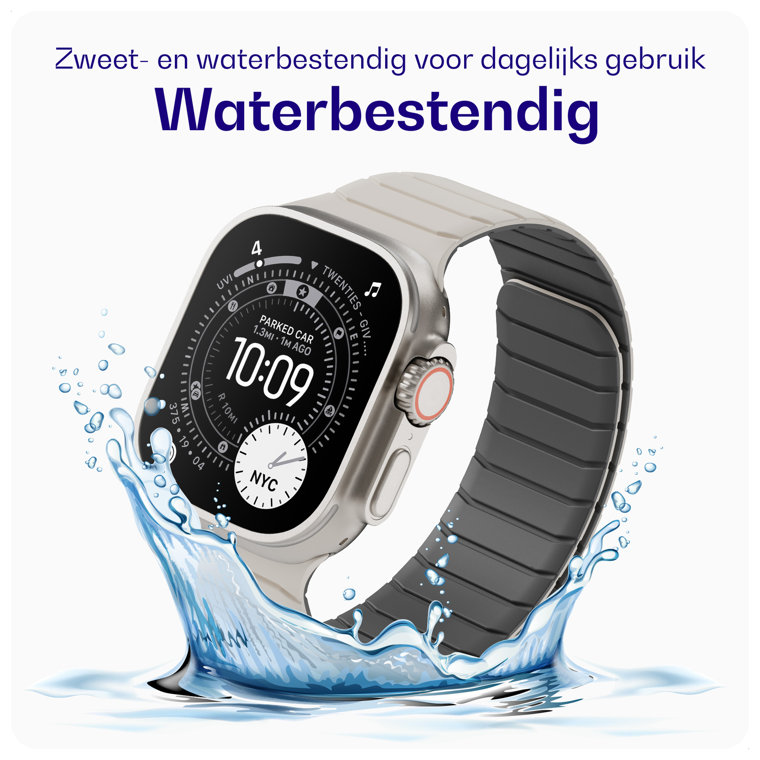 Buddi Fuse Magnetic Apple Watch Bandje 1-11/SE/Ultra 49/46/45/44MM Sterrenlicht afbeelding 3