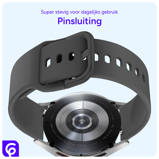 SBG Universeel Smartwatch / Horloge Bandje - Siliconen - 20MM - Antraciet afbeelding 3
