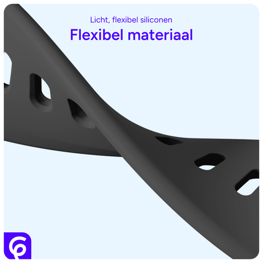 SBG Universeel Smartwatch / Horloge Bandje - Siliconen - 20MM - Antraciet afbeelding 5