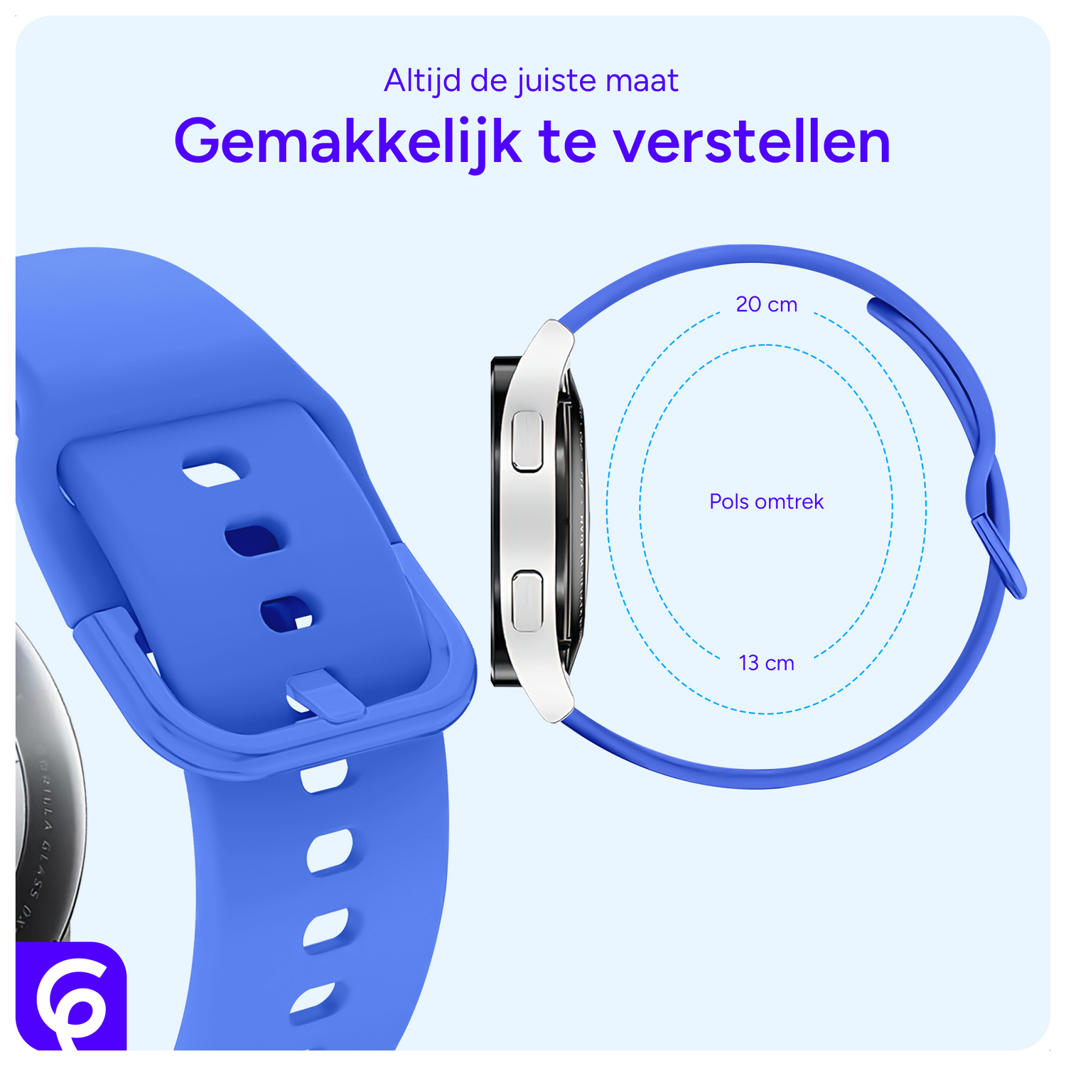 SBG Universeel Smartwatch / Horloge Bandje - Siliconen - 20MM - Blauw afbeelding 2