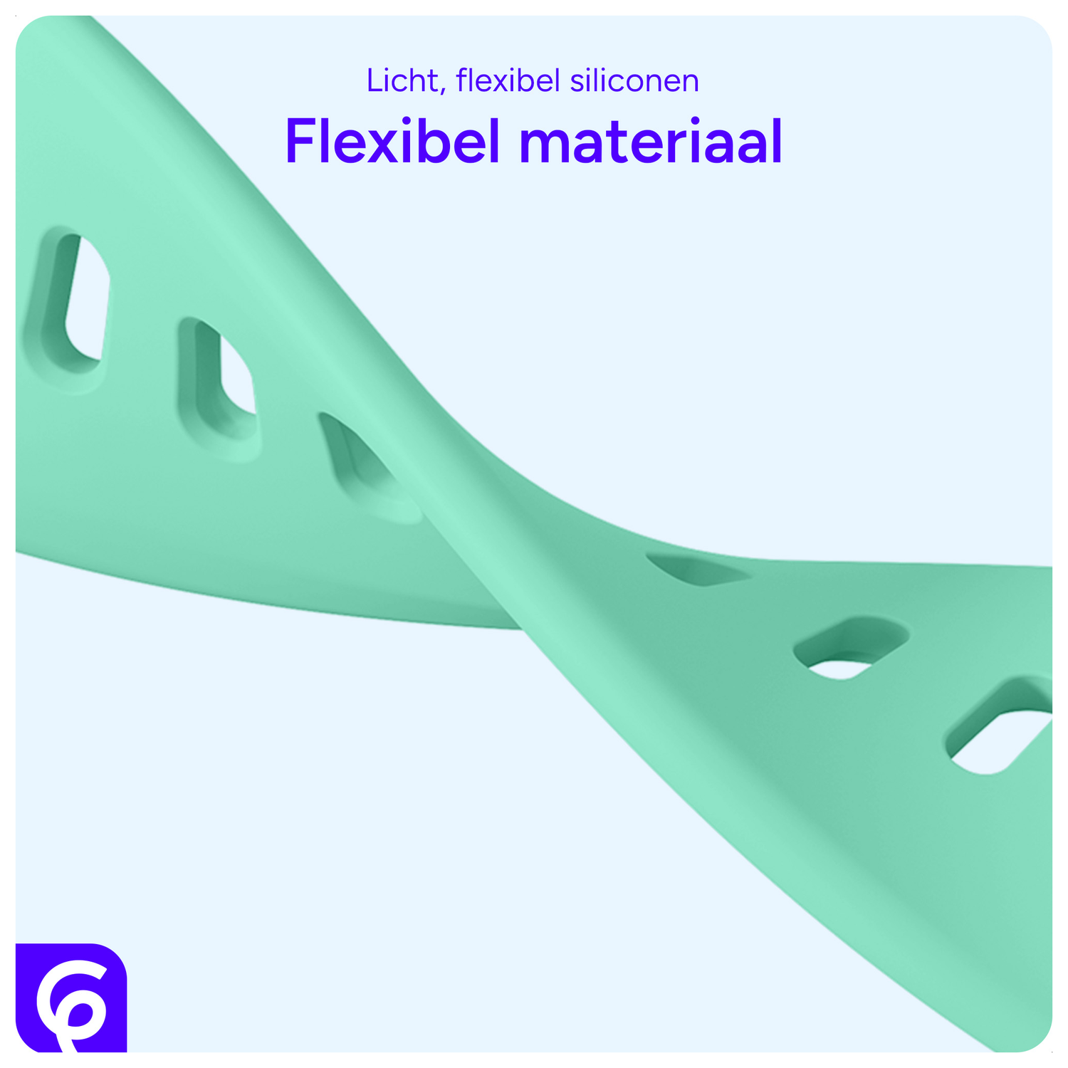 SBG Universeel Smartwatch / Horloge Bandje - Siliconen - 20MM - Mint Groen afbeelding 5