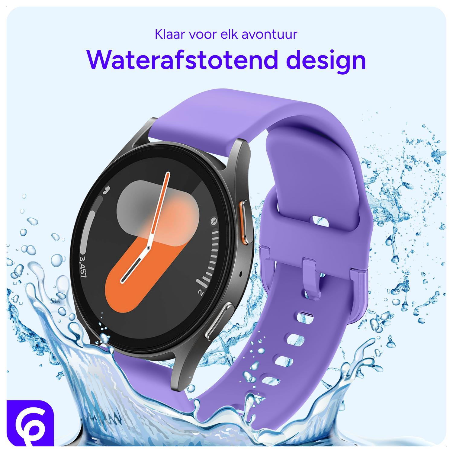 SBG Universeel Smartwatch / Horloge Bandje - Siliconen - 20MM - Lila afbeelding 6